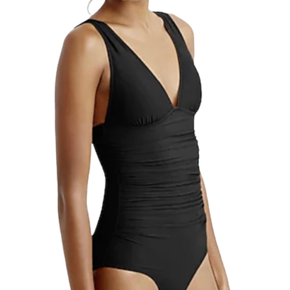 J.Crew Black Ruched Swimsuit - Picture 2 of 5